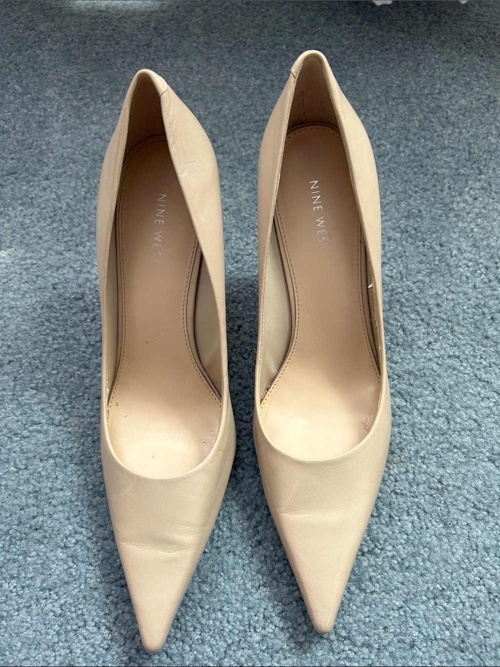 Nine West Beige Pointed-Toe Pumps
